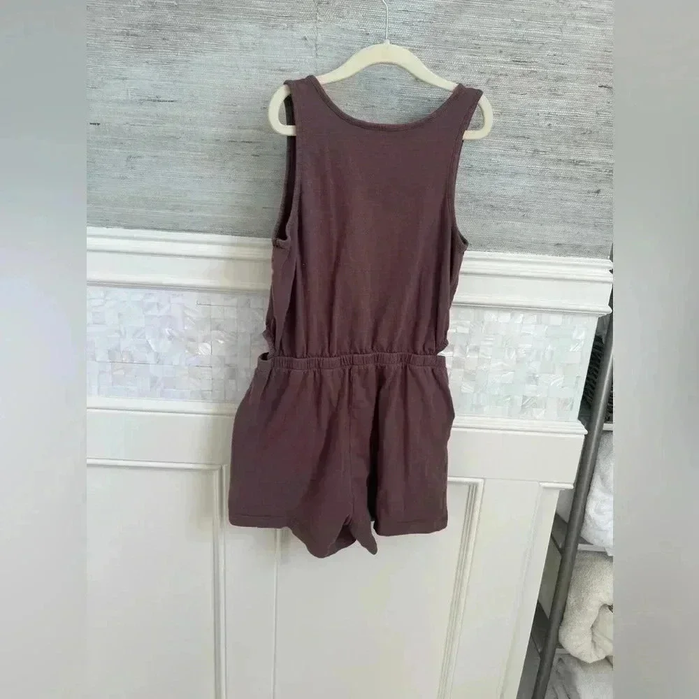 Gap kids girls xl 12 cutout romper shorts sleeveless peppercorn brown